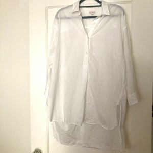 White high low cotton tunic